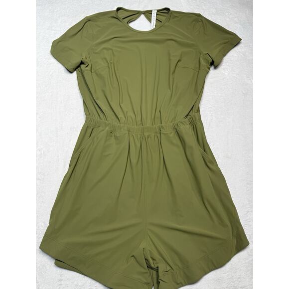 Lululemon Olive Green Romper Size 12 Align-Inspired One-Piece Minimalist Utility - Picture 2 of 8